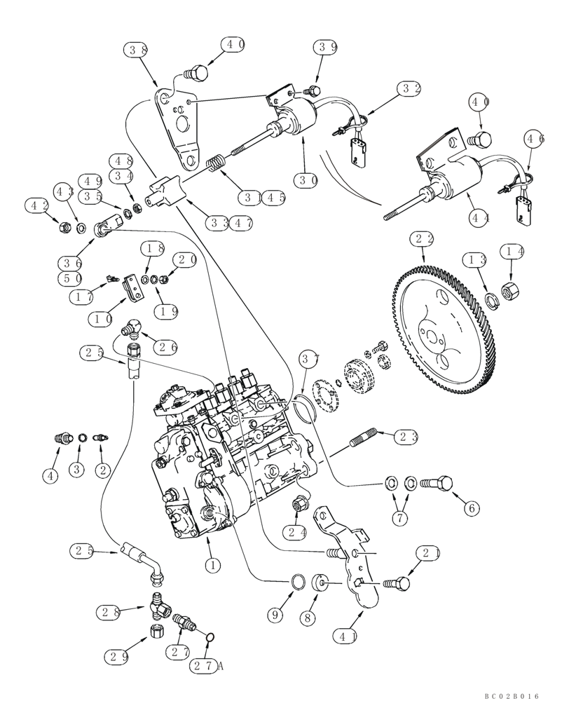 Схема запчастей Case 90XT - (03-05A) - J930148 FUEL INJECTION - PUMP AND DRIVE (03) - FUEL SYSTEM