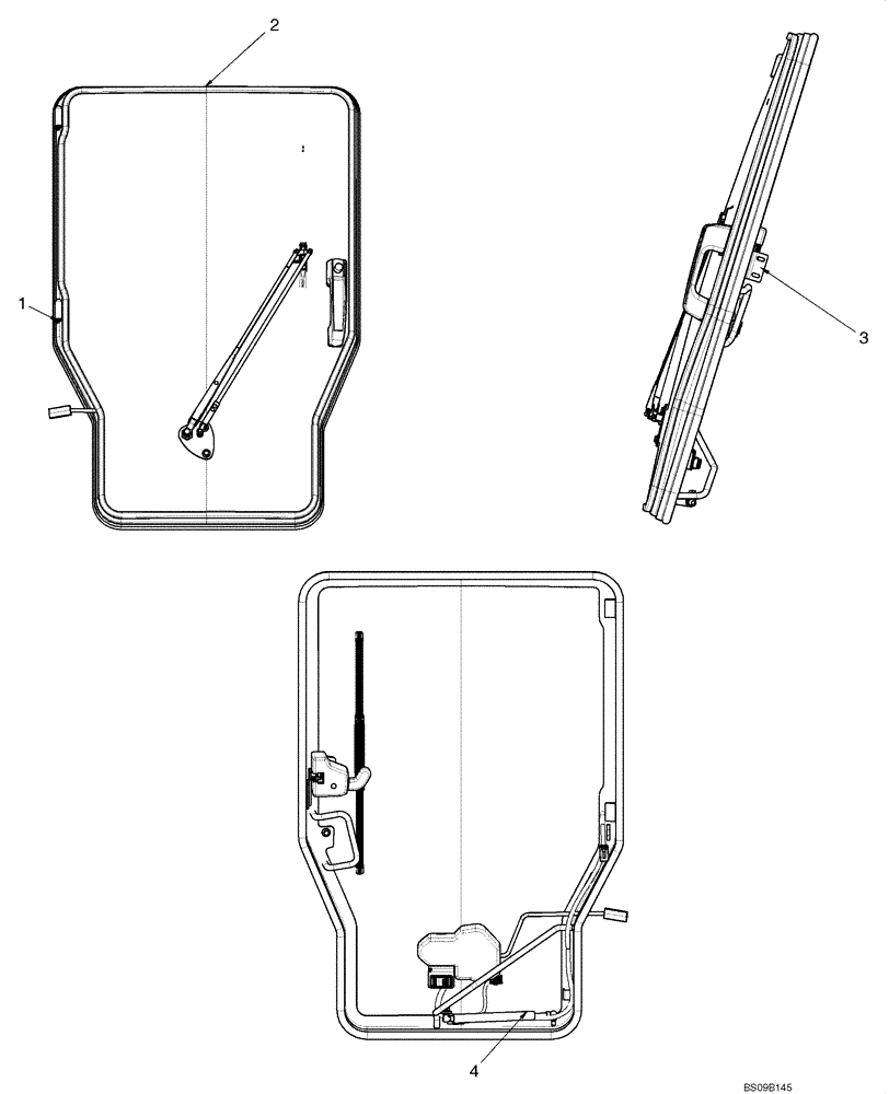 Схема запчастей Case 410 - (09-40A) - CAB DOOR KIT (09) - CHASSIS