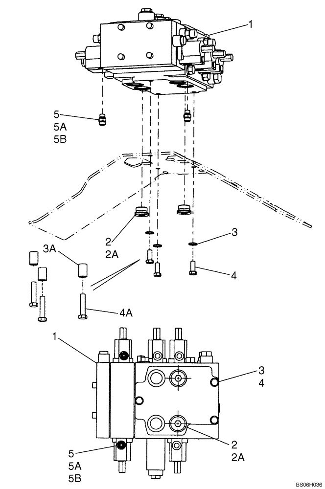 Схема запчастей Case 821E - (08-22) - VALVE, CONTROL - MOUNTING, TWO & THREE SPOOL (Z-BAR LOADER) (08) - HYDRAULICS