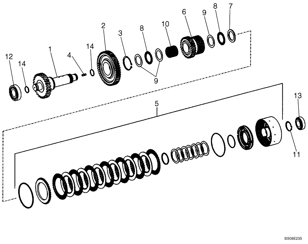 Схема запчастей Case 821E - (06-26) - TRANSMISSION - CLUTCH ASSY, FOURTH - P.I.N. N7F203144 AND AFTER (06) - POWER TRAIN