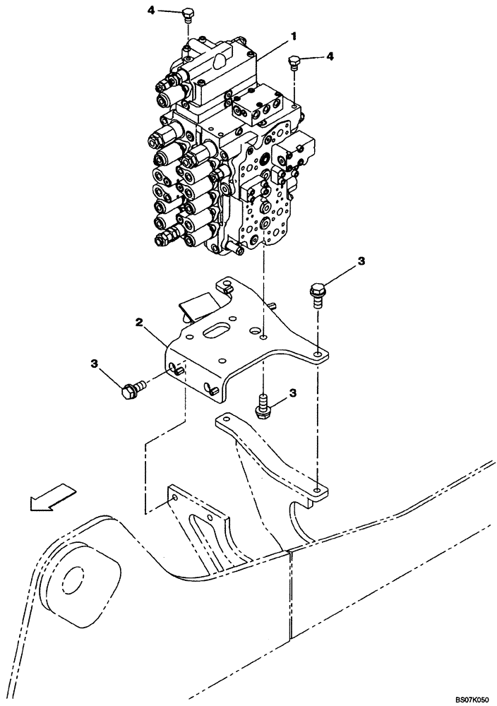 Схема запчастей Case CX130B - (08-56) - CONTROL VALVE - SUPPORT (08) - HYDRAULICS