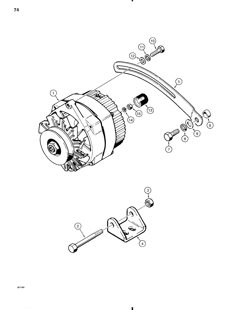 Схема запчастей Case W11 - (080) - ALTERNATOR MOUNTING (04) - ELECTRICAL SYSTEMS