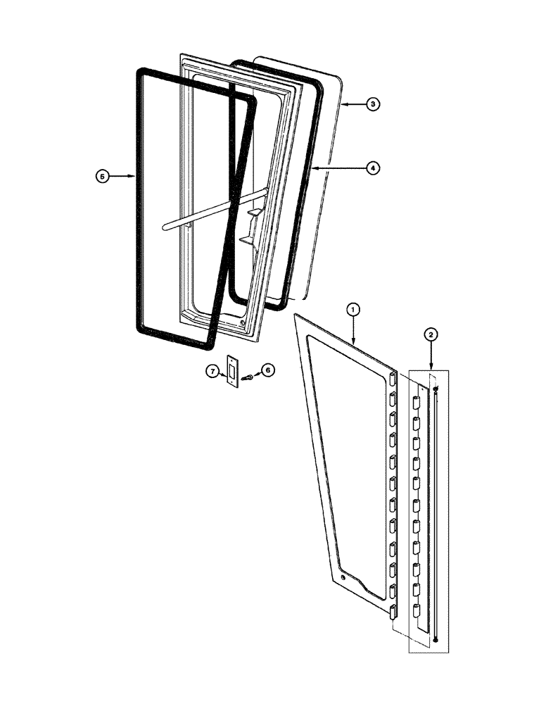 Схема запчастей Case 845 - (09-066[01]) - CAB - DOOR (09) - CHASSIS