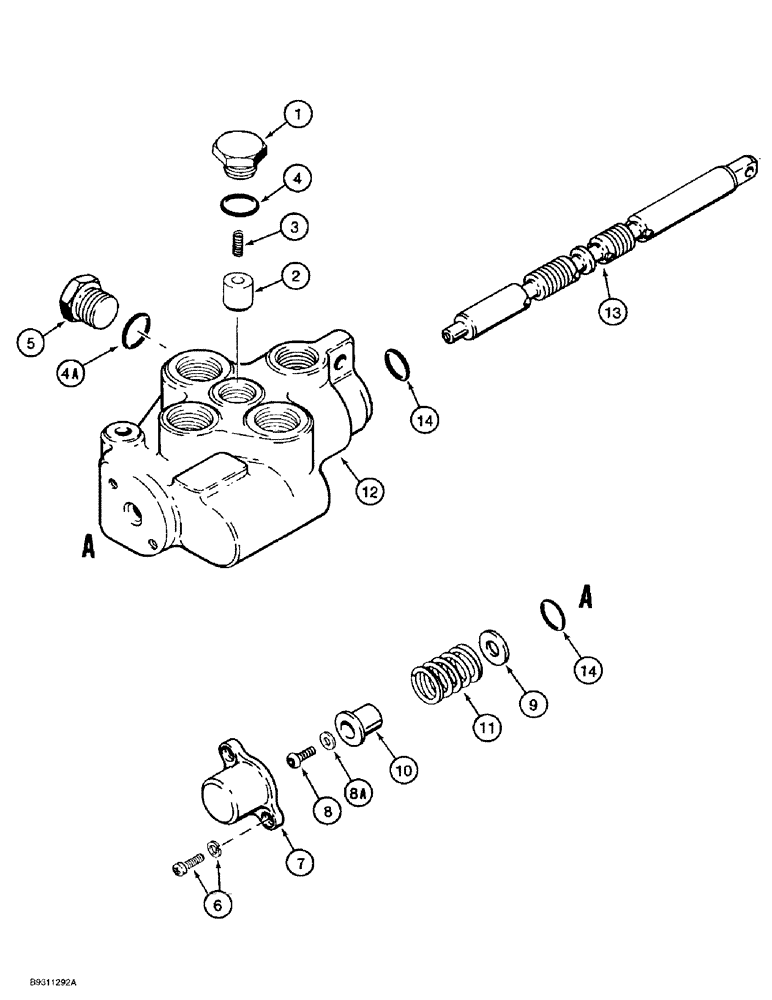 Схема запчастей Case 1838 - (8-24) - AUXILIARY CONTROL VALVE (08) - HYDRAULICS