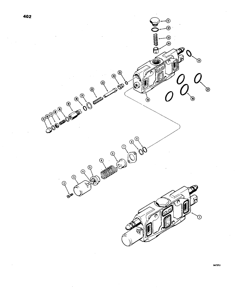 Схема запчастей Case 850 - (402) - D42433 BUCKET DUMP SECTION, (CS&S # A35-XDA1372-4-2) (07) - HYDRAULIC SYSTEM