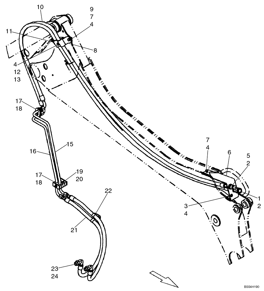 Схема запчастей Case 465 - (08-08) - HYDRAULICS - AUXILIARY SYSTEM (08) - HYDRAULICS