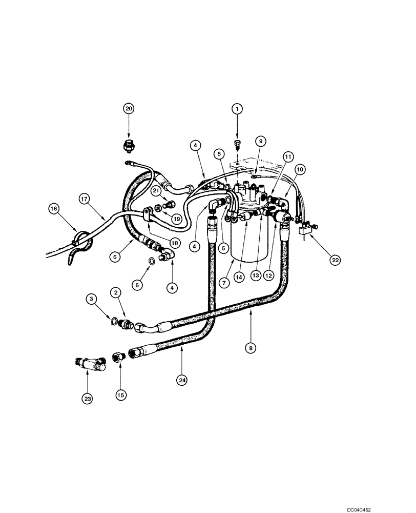 Схема запчастей Case 845 - (06.04[00]) - TRANSMISSION LUBERICATING SYSTEM (06) - POWER TRAIN