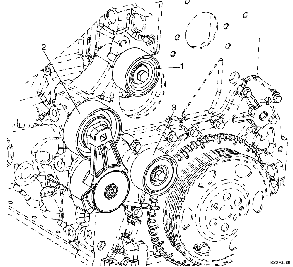 Схема запчастей Case 521E - (02-19) - WATER PUMP - TENSIONER ASSY (02) - ENGINE