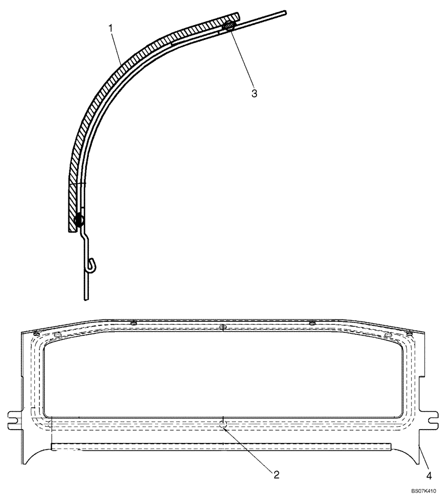 Схема запчастей Case 435 - (09-24) - CAB DOOR - VISOR (09) - CHASSIS