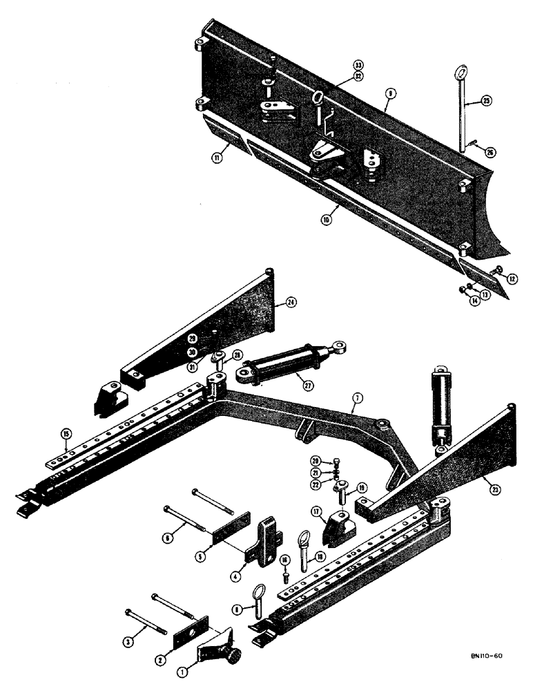 Схема запчастей Case 420B - (140) - HYDRAULIC ANGLING DOZER (07) - HYDRAULIC SYSTEM