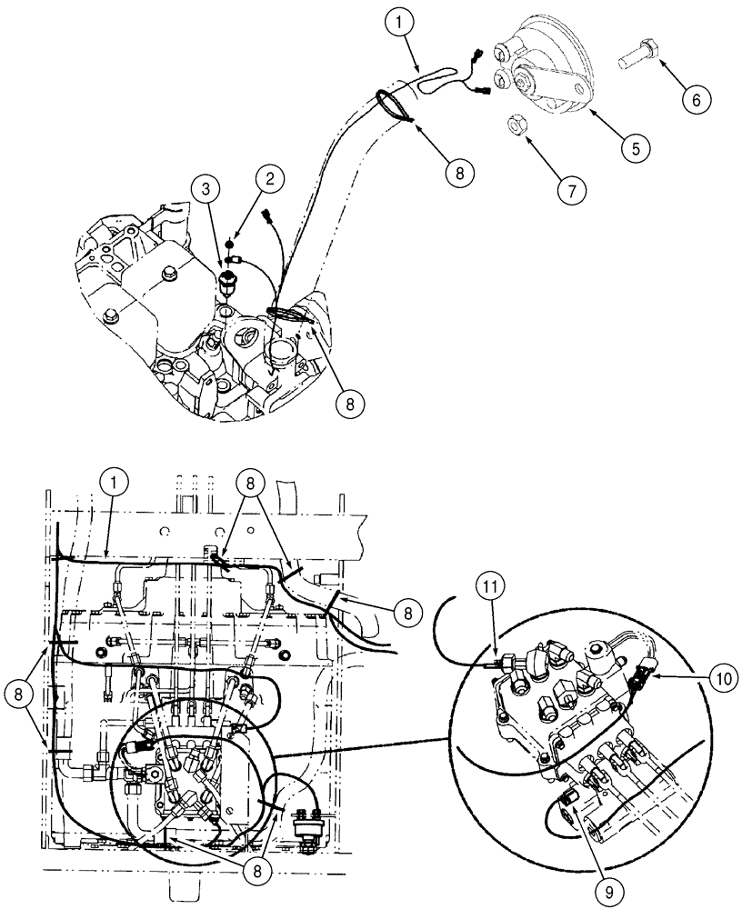 Схема запчастей Case 650H - (04-12) - HARNESSES FRONT AND REAR -FRONT HARNESS TO HORN & FRONT HARNESS MOUNTING TO CONTROL VALVE (04) - ELECTRICAL SYSTEMS