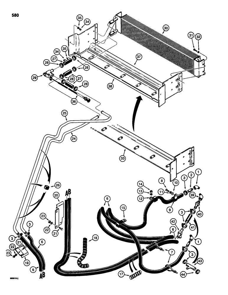 Схема запчастей Case 580D - (580) - CAB HEATING SYSTEM (09) - CHASSIS/ATTACHMENTS