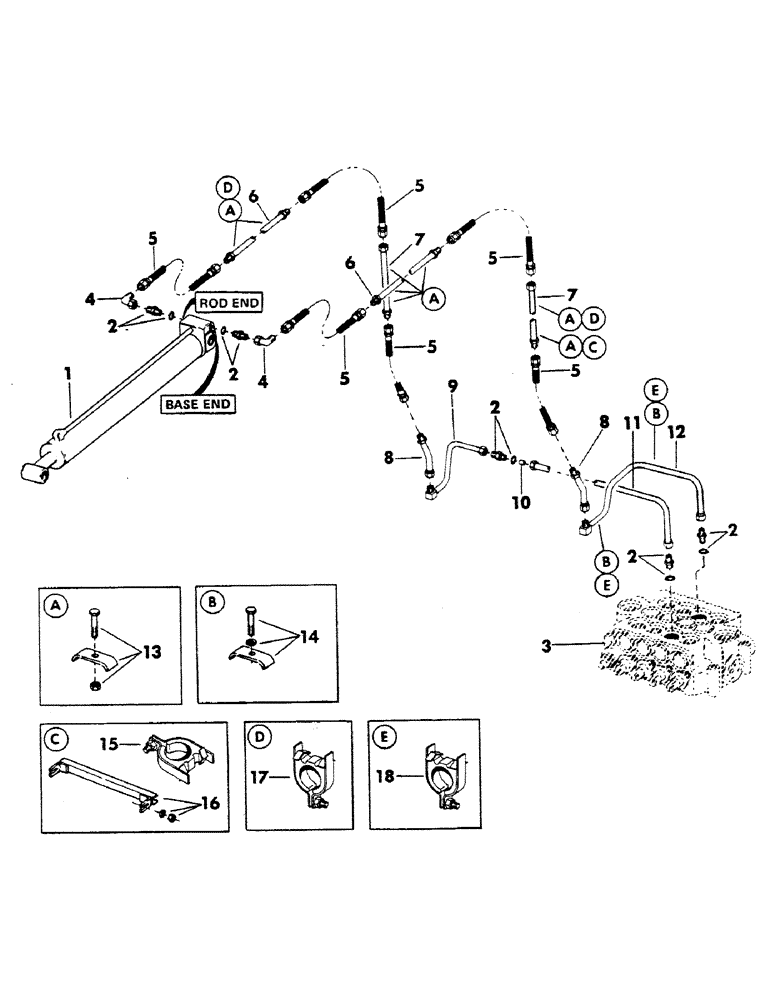 Схема запчастей Case 40YC - (111) - CROWD CYLINDER HYDRAULICS FOR "E" BOOM (07) - HYDRAULIC SYSTEM