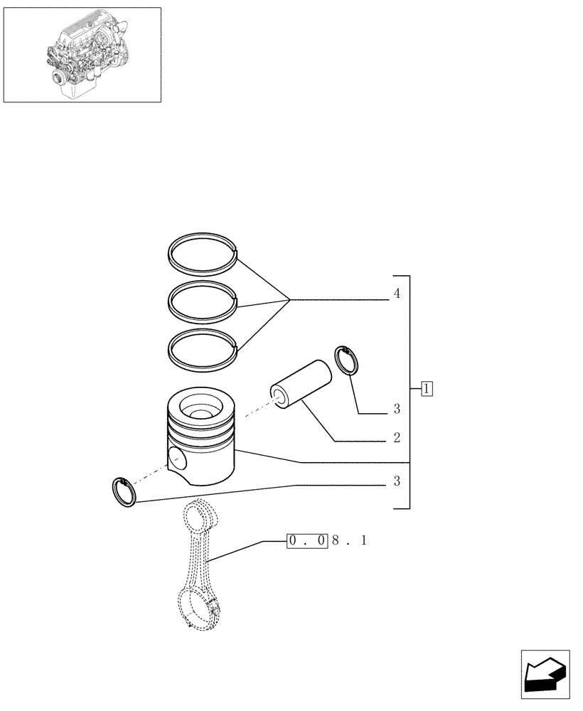 Схема запчастей Case F3AE0684E B006 - (0.08.2[01]) - PISTON - ENGINE (504071333) 