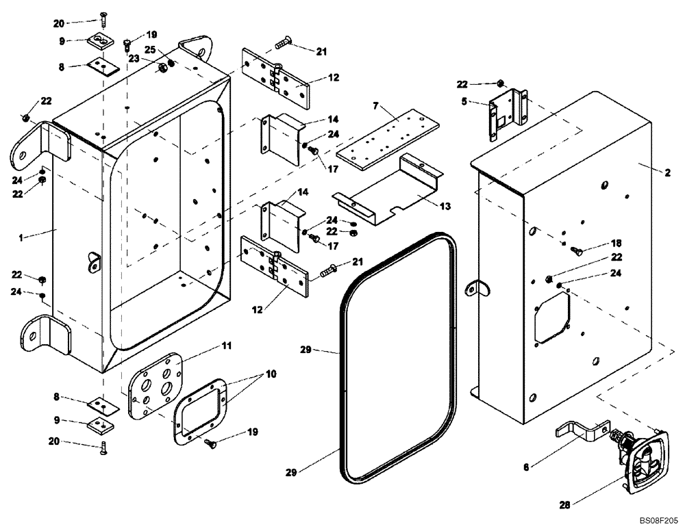 Схема запчастей Case SV212 - (55.640.08) - BOX, ELECTRICAL DISTRIBUTION (ACE) (55) - ELECTRICAL SYSTEMS