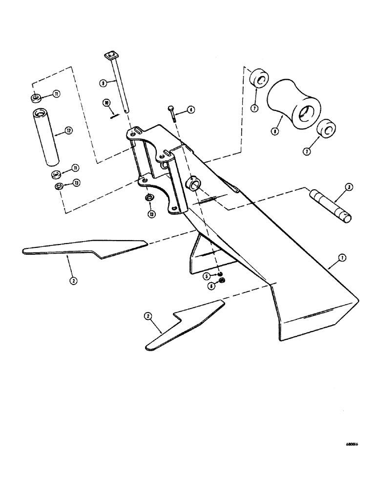 Схема запчастей Case 300 - (124) - FAIRLEAD FRAME AND FAIRLEADS, USED BEFORE TRACTOR SERIAL NO. 5285 (12) - Chassis/Attachments