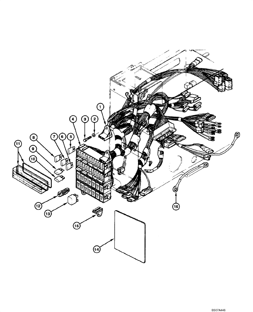 Схема запчастей Case 845 DHP - (04.08[00]) - ELECTRICAL SYSTEM - RELAYS AND FUSES (04) - ELECTRICAL SYSTEMS