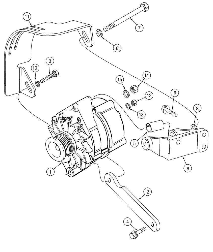 Схема запчастей Case 521D - (04-21) - ALTERNATOR (A187916) - MOUNTING (04) - ELECTRICAL SYSTEMS