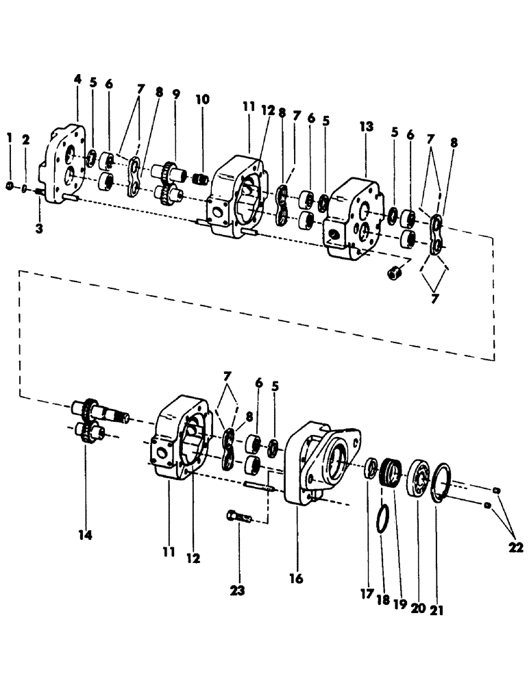 Схема запчастей Case 50 - (113) - HYDRAULIC TANDEM PUMP (35) - HYDRAULIC SYSTEMS