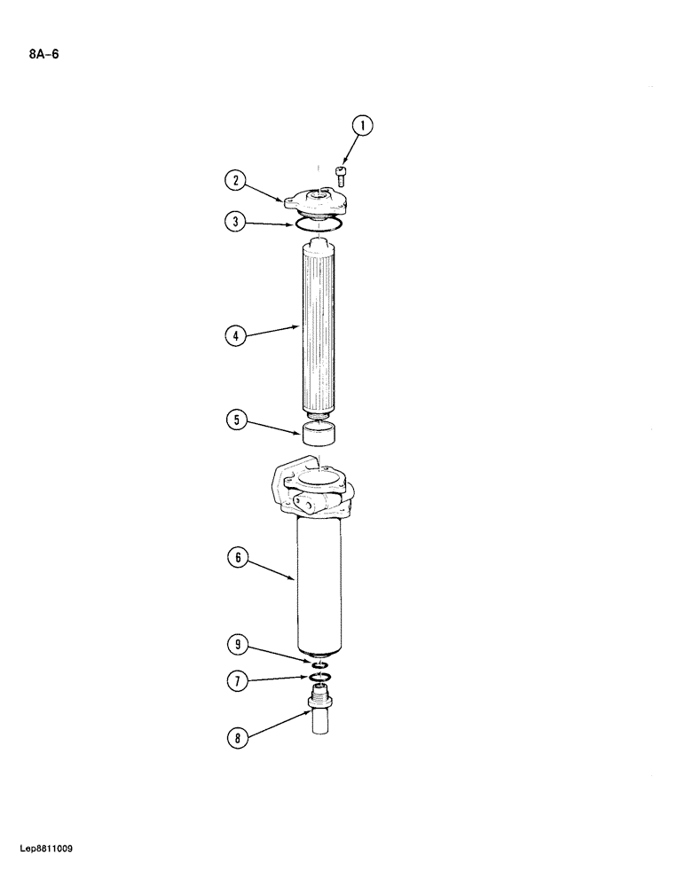 Схема запчастей Case 688 - (8A-6) - HYDRAULIC RETURN OIL FILTER (08) - HYDRAULICS