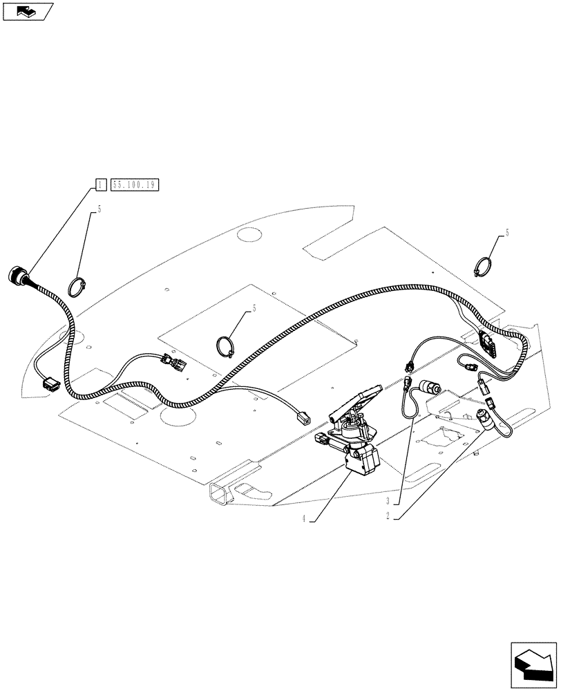 Схема запчастей Case 921F - (55.100.20) - HARNESS, CAB BOTTOM INSTALLATION (55) - ELECTRICAL SYSTEMS