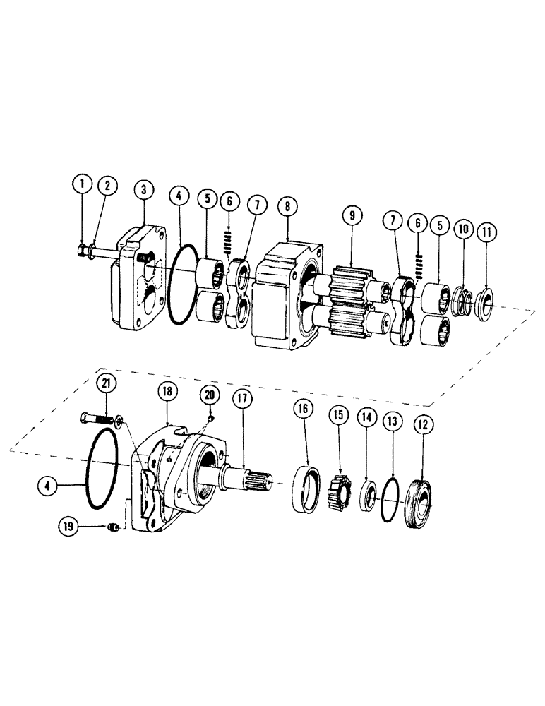 Схема запчастей Case 880 - (228) - TRACK DRIVE MOTOR (07) - HYDRAULIC SYSTEM