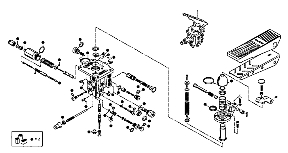 Схема запчастей Case 340B - (47B00000020[001]) - SEAL KIT, BRAKE PEDAL VALVE (89500408422) (09) - Implement / Hydraulics / Frame / Brakes