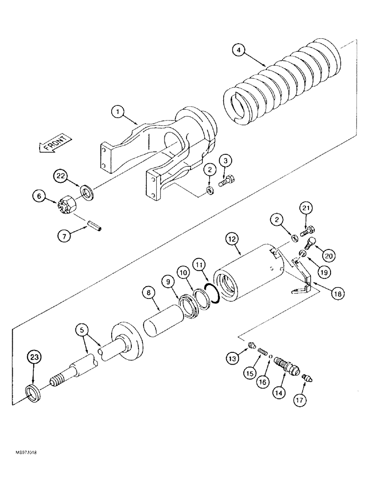 Схема запчастей Case 9050B - (5-10) - TRACK ADJUSTER FOR TIMBER KING MODELS, P.I.N. DAC0531001 THRU DAC0531007 (11) - TRACKS/STEERING