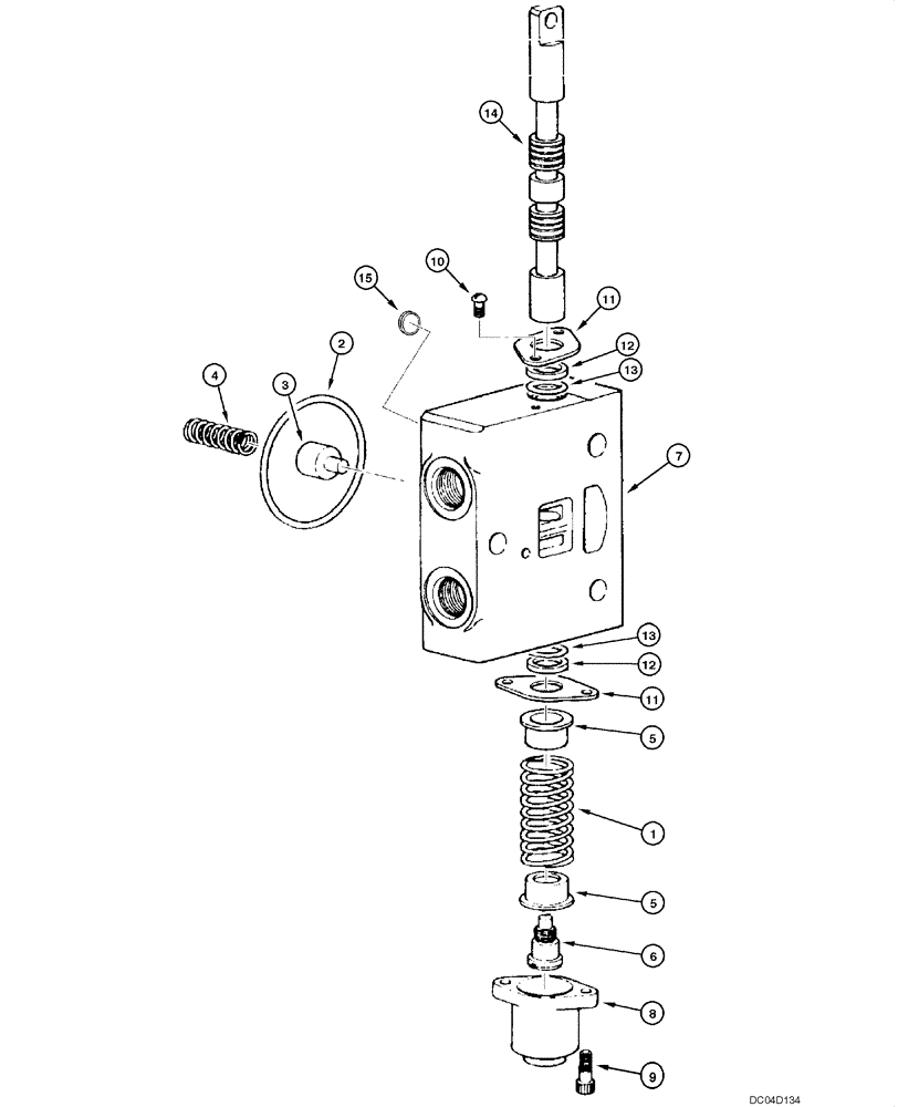 Схема запчастей Case 885 - (08.46[00]) - DISTRIBUTOR - FRONT AXLE TILT (08) - HYDRAULICS