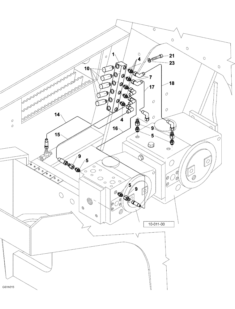 Схема запчастей Case SV223 - (10-009-00[01]) - HYDRAULIC CIRCUIT PRESSURE TEST POINT (07) - HYDRAULIC SYSTEM