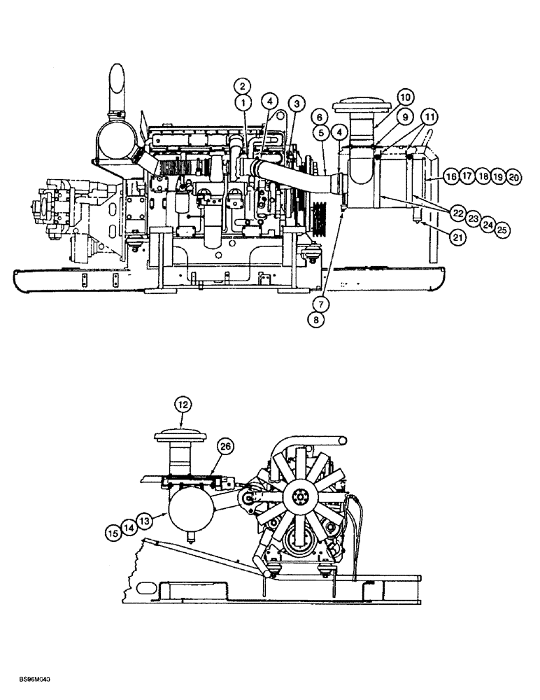 Схема запчастей Case 9060B - (2-10) - AIR CLEANER SYSTEM, *P.I.N. EAC0601026 ONLY (02) - ENGINE