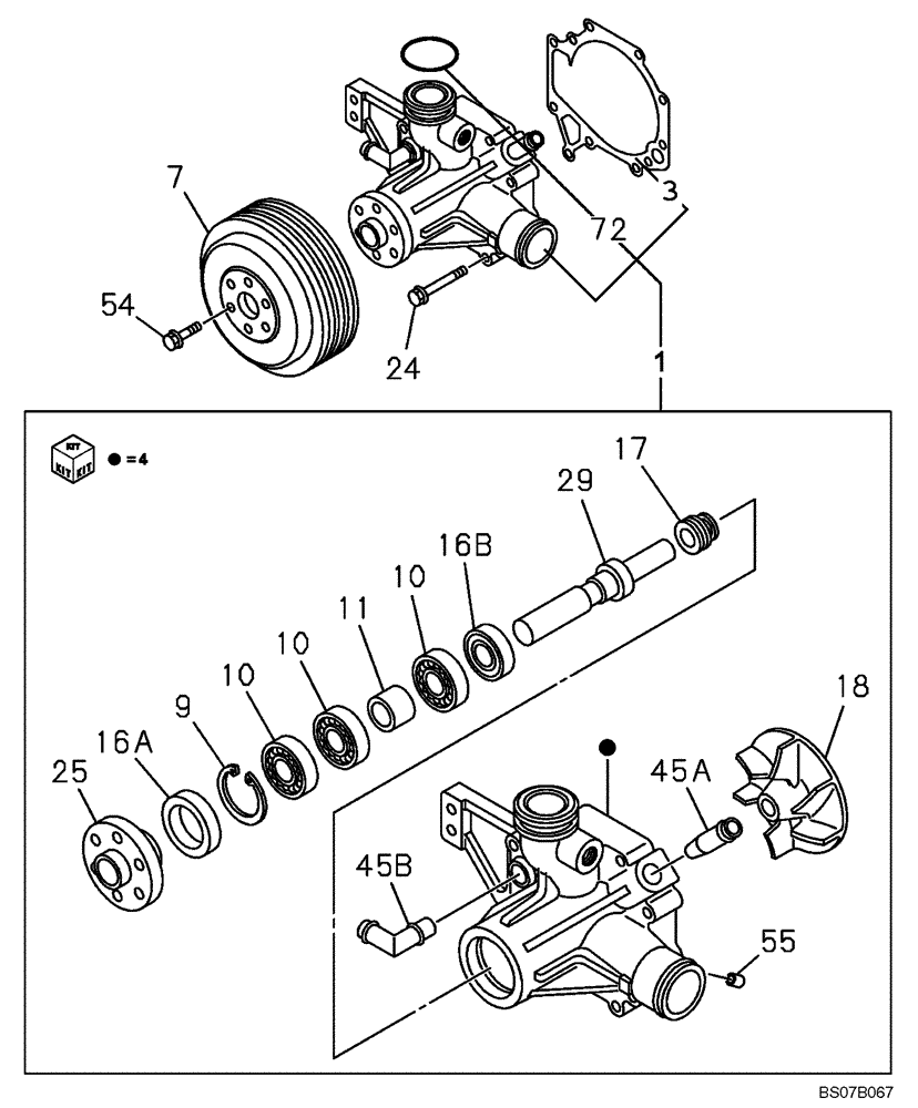 Схема запчастей Case CX460 - (02-26) - WATER PUMP SYSTEM (02) - ENGINE