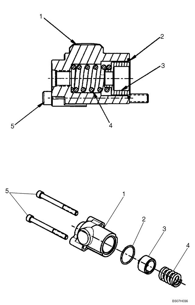 Схема запчастей Case 450CT - (08-34) - CONTROL VALVE - SPOOL END GROUP (08) - HYDRAULICS