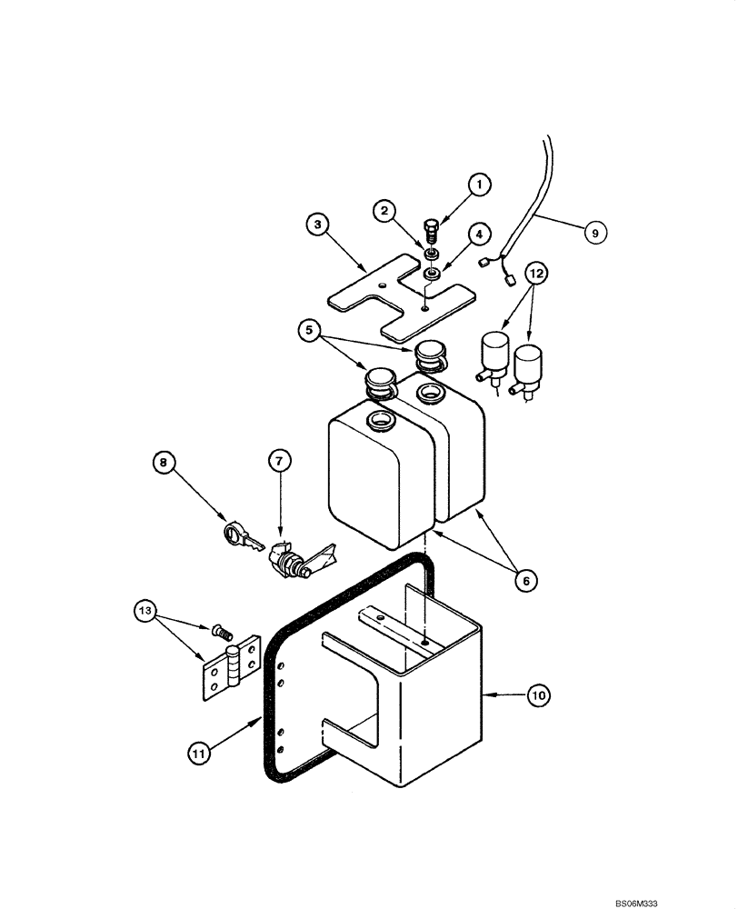 Схема запчастей Case 845 - (09.50[00]) - RESERVOIR - ASSEMBLY (09) - CHASSIS