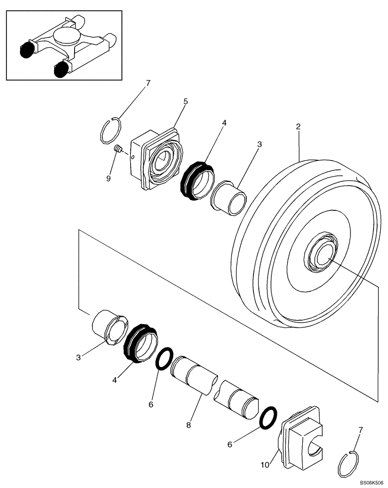 Схема запчастей Case CX210B - (05-07) - TRACK - IDLER (11) - TRACKS/STEERING