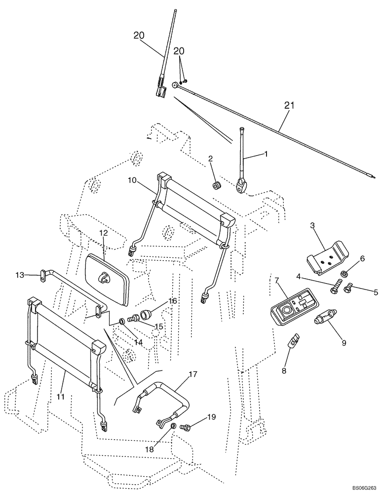 Схема запчастей Case 850K - (09-33) - CAB - MIRROR, SUN SHADE, GRAB HANDLE, DOME LAMP, ANTENNA (09) - CHASSIS/ATTACHMENTS