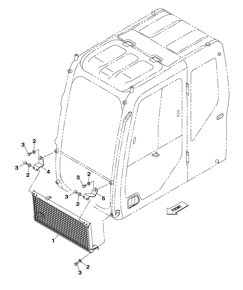 Схема запчастей Case CX210C LR - (88.100.02) - DIA KIT - CAB GUARD - WINDSHIELD, LOWER (88) - ACCESSORIES