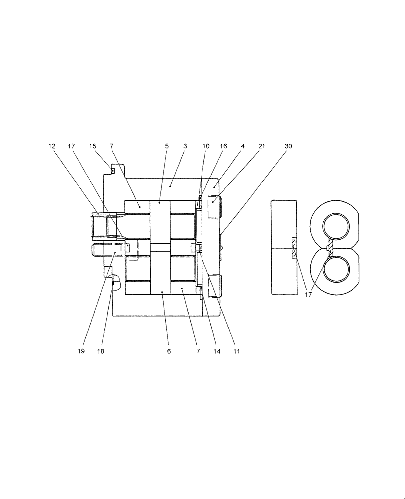 Схема запчастей Case CX36B - (HC410-01[1]) - HYDRAULIC PUMP - COMPONENTS (35) - HYDRAULIC SYSTEMS