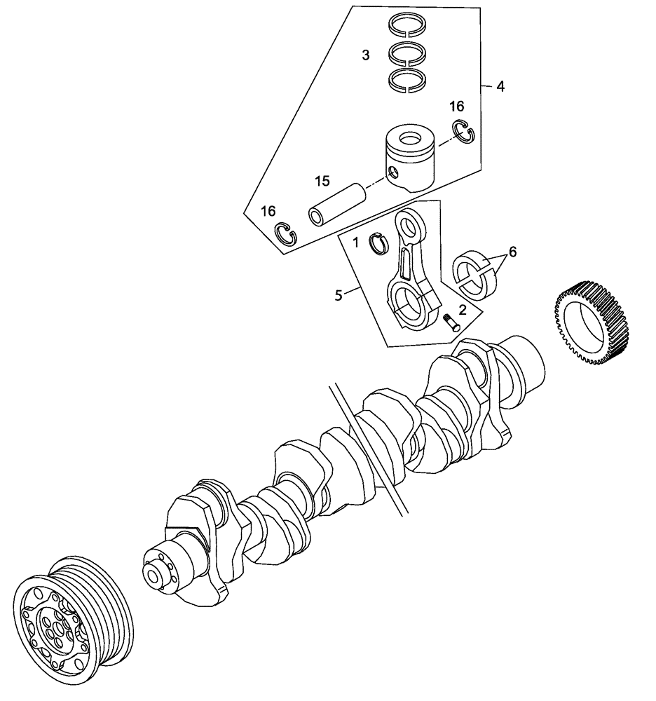 Схема запчастей Case 335 - (01A07030156[001]) - ENGINE - PISTONS (87363377) (01) - ENGINE