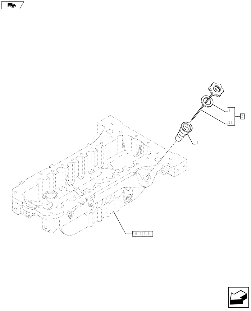 Схема запчастей Case F4DFE613E A002 - (10.304.01) - ENGINE OIL DIPSTICK (2854367) (10) - ENGINE