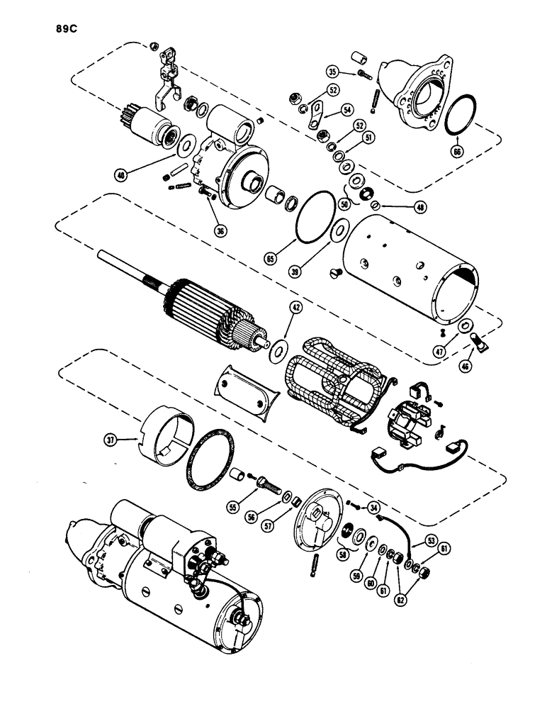 Схема запчастей Case 1450 - (089C) - R37343 STARTER (04) - ELECTRICAL SYSTEMS