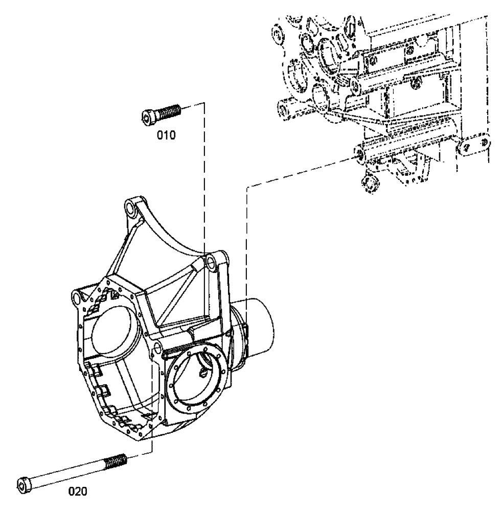 Схема запчастей Case 340 - (18A00000602[001]) - DIFFERENTIAL CARRIER - CONNECTION PART (03) - Converter / Transmission