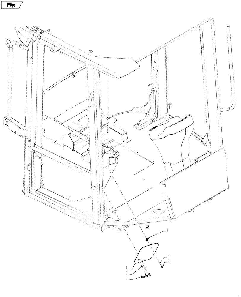 Схема запчастей Case 621F - (90.160.02) - CONSOLE ACCESS PLATE INSTALLATION (90) - PLATFORM, CAB, BODYWORK AND DECALS