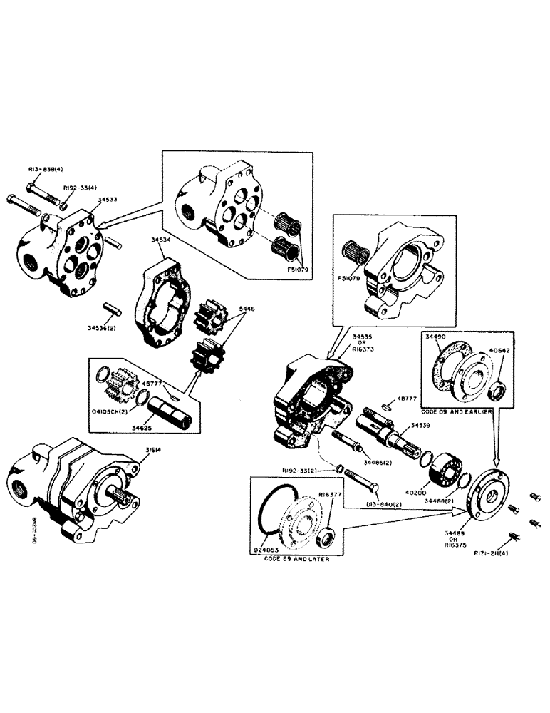 Схема запчастей Case 310 - (64) - 31614 HYDRAULIC PUMP (19 G.P.M.) 