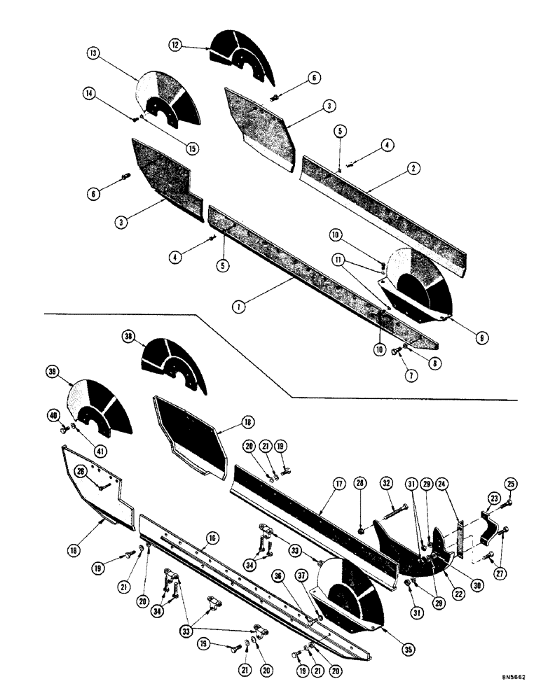 Схема запчастей Case 800 - (138) - STANDARD ROCK GUARDS (04) - UNDERCARRIAGE