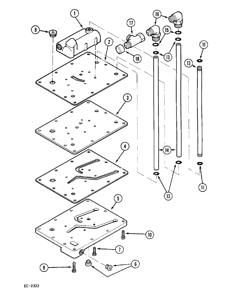 Схема запчастей Case 380B - (8-248) - REGULATOR VALVE AND PLATE, TRACTORS AND LOADERS WITH FORWARD AND REVERSE, P.I.N. 18001 AND AFTER (08) - HYDRAULICS