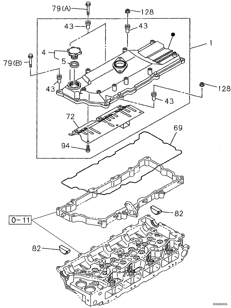 Схема запчастей Case CX210BLR - (02-10) - COVER - CYLINDER HEAD (02) - ENGINE