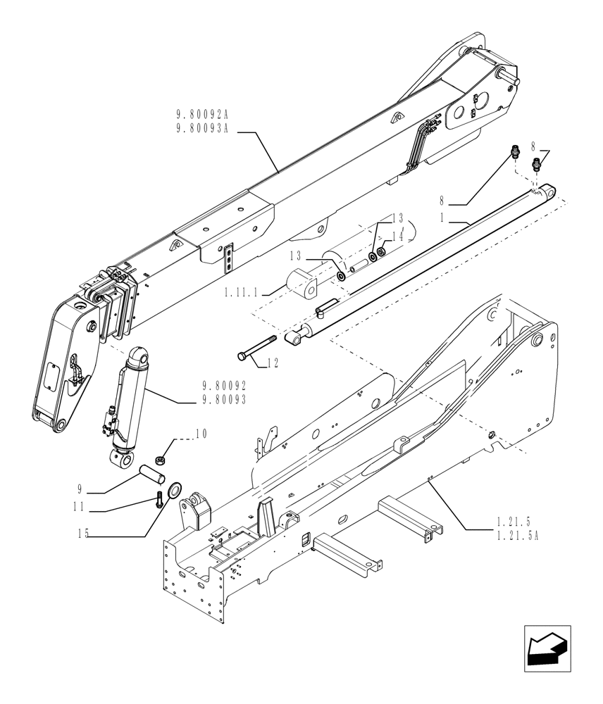 Схема запчастей Case TX842 - (1.11.2A[01]) - COMPENSATION CYLINDER - VERSION (03-04) (35) - HYDRAULIC SYSTEMS