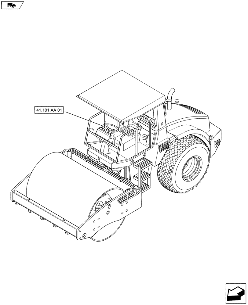 Схема запчастей Case SV211 - (00.000.41) - PICTORIAL INDEX - STEERING (00) - GENERAL & PICTORIAL INDEX