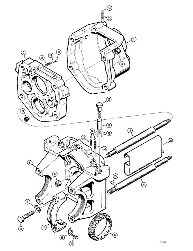 Схема запчастей Case 380CK - (084) - TRANSMISSION, FRONT AND REAR HOUSINGS (06) - POWER TRAIN